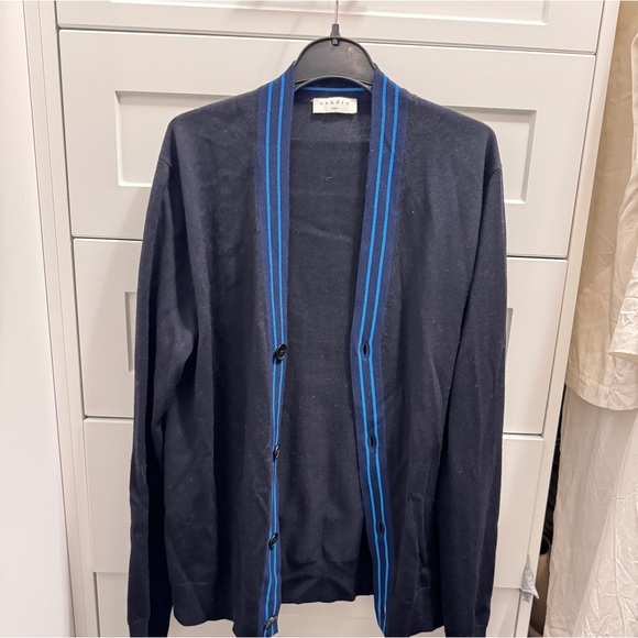 NEW Sandro Men’s Outline Fine Knit Wool Cardigan XS - Picture 3 of 7